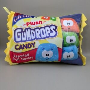 Plush Candy Bites Gumdrops Pillow with Three Plush Gummies